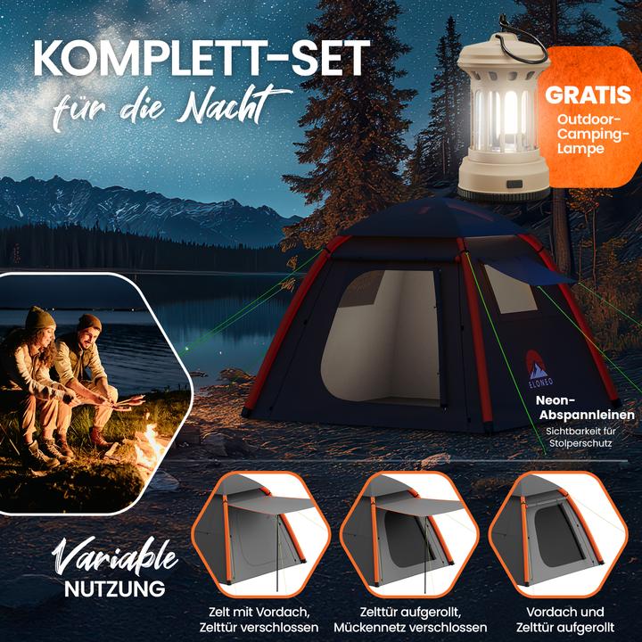 Image du produit Eloneo Aufblasbares Zelt mit Vordach & Luftpumpe, Camping Zelt wasserdicht, Luftzelt Ultraleicht (Tente gonflable, 6.50 kg, 4 personnes)