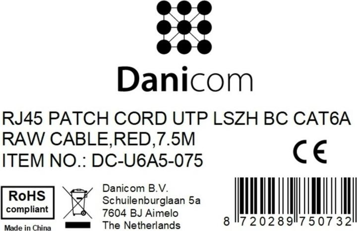 Produktbild Dsit CAT6a Netzwerkkabel 100% Kupfer (CAT6a, 7.50 m)
