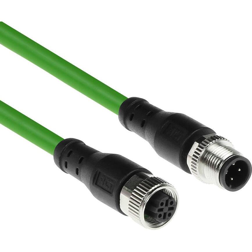 ACT Industrial 5.00 meters Sensor cable M12D 4-pin male to M12D 4-pin male, Superflex Xtreme TPE cable, Elektronikkabel ...
