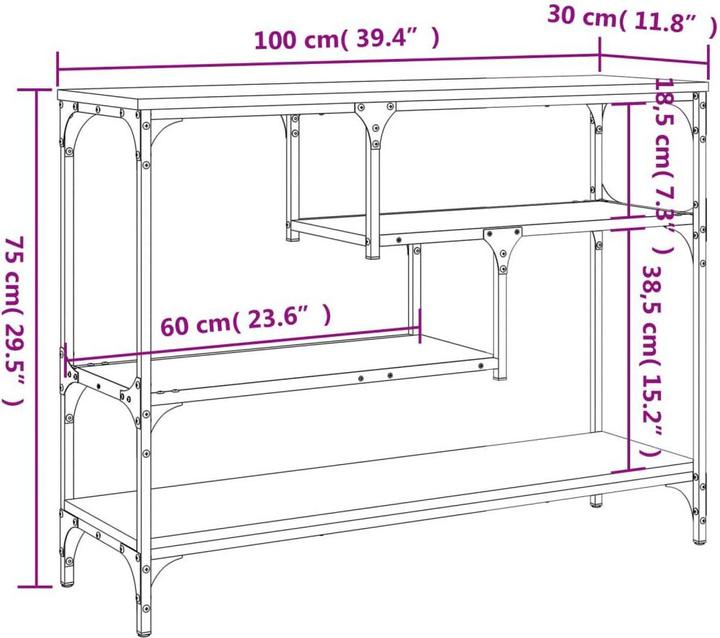 Produktbild vidaXL Konsolentisch (100 x 30 x 75 cm)