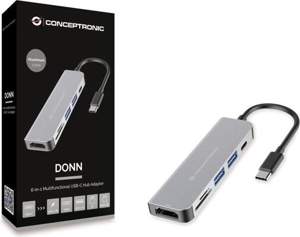 Actual product image Conceptronic DONN02G (USB-C, 6 ports)