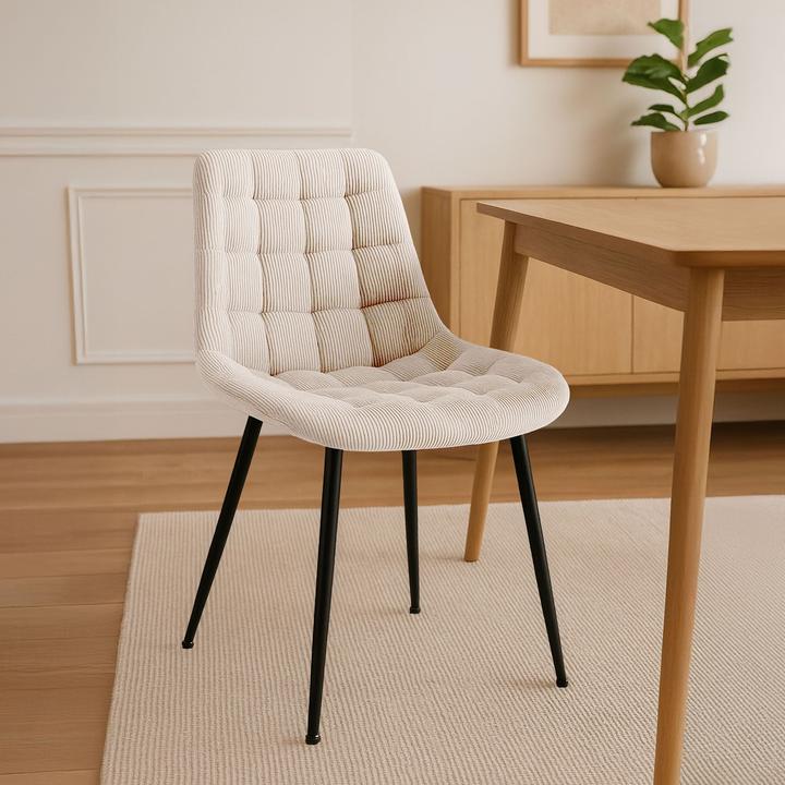 Actual product image CLP Sardna dining chair upholstered in corduroy with backrest