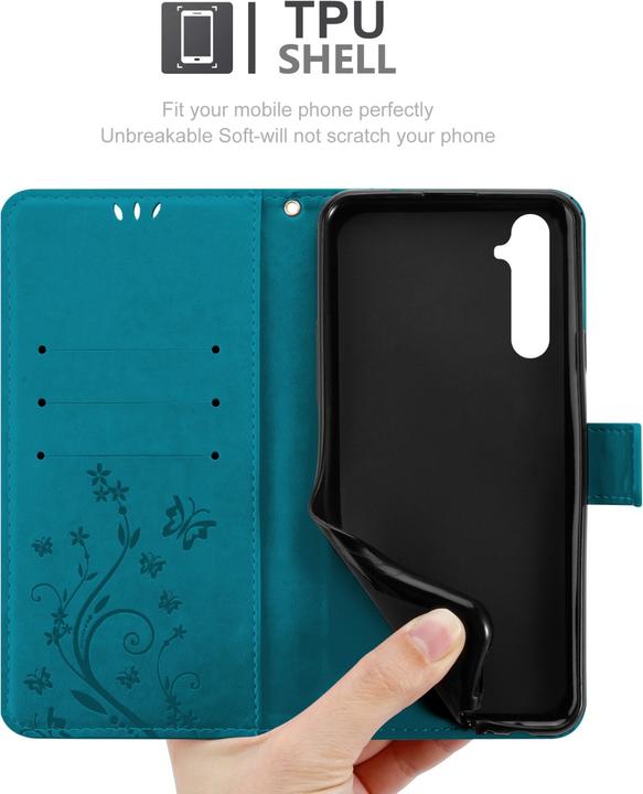 Produktbild Cadorabo Flower Book Hülle für Realme 6 4G / 6s (Apple iPhone 6s, Apple iPhone 6)