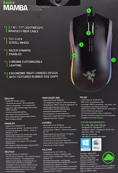 Produktbild Razer Mamba Tournament Edition (Kabelgebunden)
