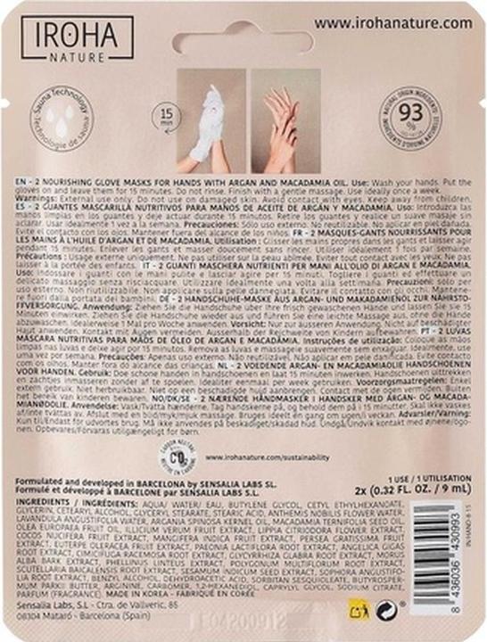 Image du produit Iroha Nature Nature - Masque pour les mains Gants Nourrissant (18 ml)