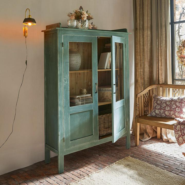 Produktbild Loberon Vitrine Nouvellese grün/braun