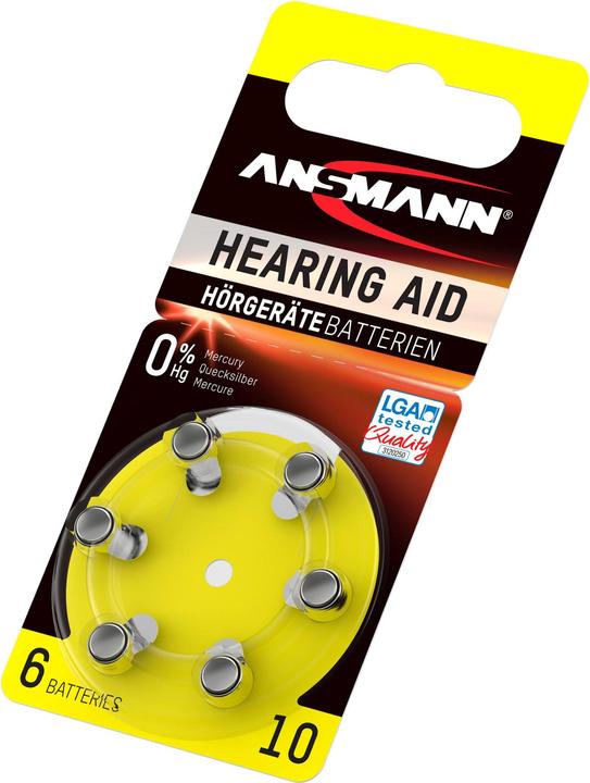 Immagine prodotto Ansmann 1x6 batterie per apparecchi acustici Zinc-Air 10 (PR 70) (6 pz., PR70, 90 mAh)