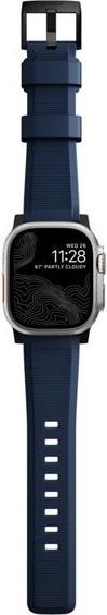 Actual product image Nomad Rugged Strap Atlantic Blue Connector Black 42/44/45/49mm (42 mm, 44 mm, 45 mm, 49 mm, Fluororubber (FKM))