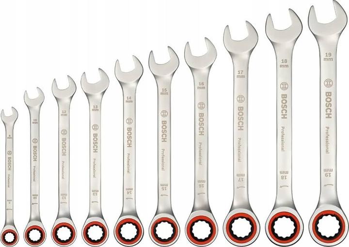 Actual product image Bosch Professional Combo Kit ratchet spanner set, 5 pcs. (17 mm, 10 mm, 19 mm, 8 mm, 13 mm)
