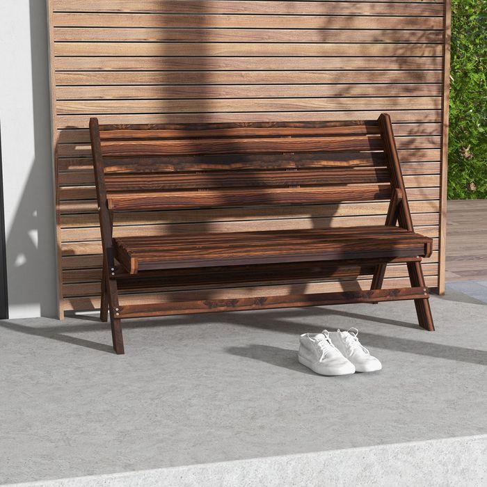 Actual product image Swisshandel24 Garden bench, 2-seater bench, wooden bench with backrest, park bench, loadable up to 250 kg, for