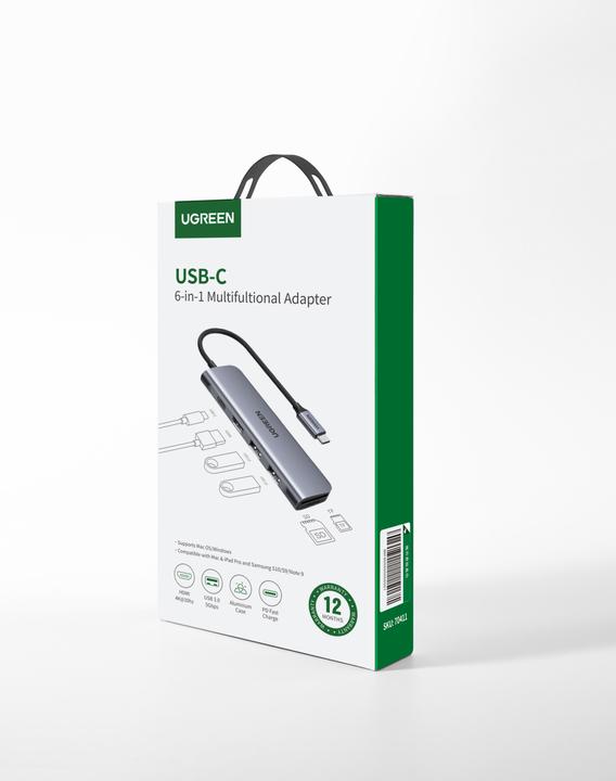 Productafbeelding Ugreen USB-C hub 6in1 (USB-C, 6 Havens)