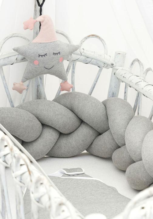 Actual product image nordic coast company Bed Snake Braided Knitted Grey XL