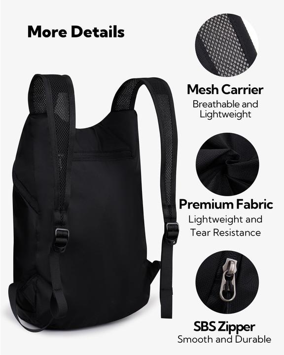 Produktbild Only-Bags.Store Ultraleichter faltbarer Rucksack : Kleiner verpackbarer Wanderrucksack Leichter dünner Rucksack (15 l)