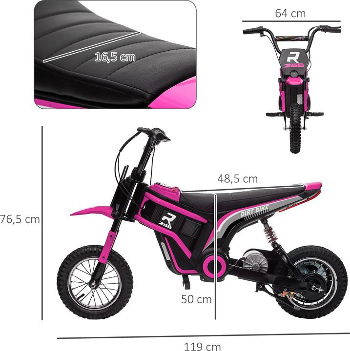 Produktbild Homcom Kindermotorrad Kunststoff, Metall Rosa (12 V)