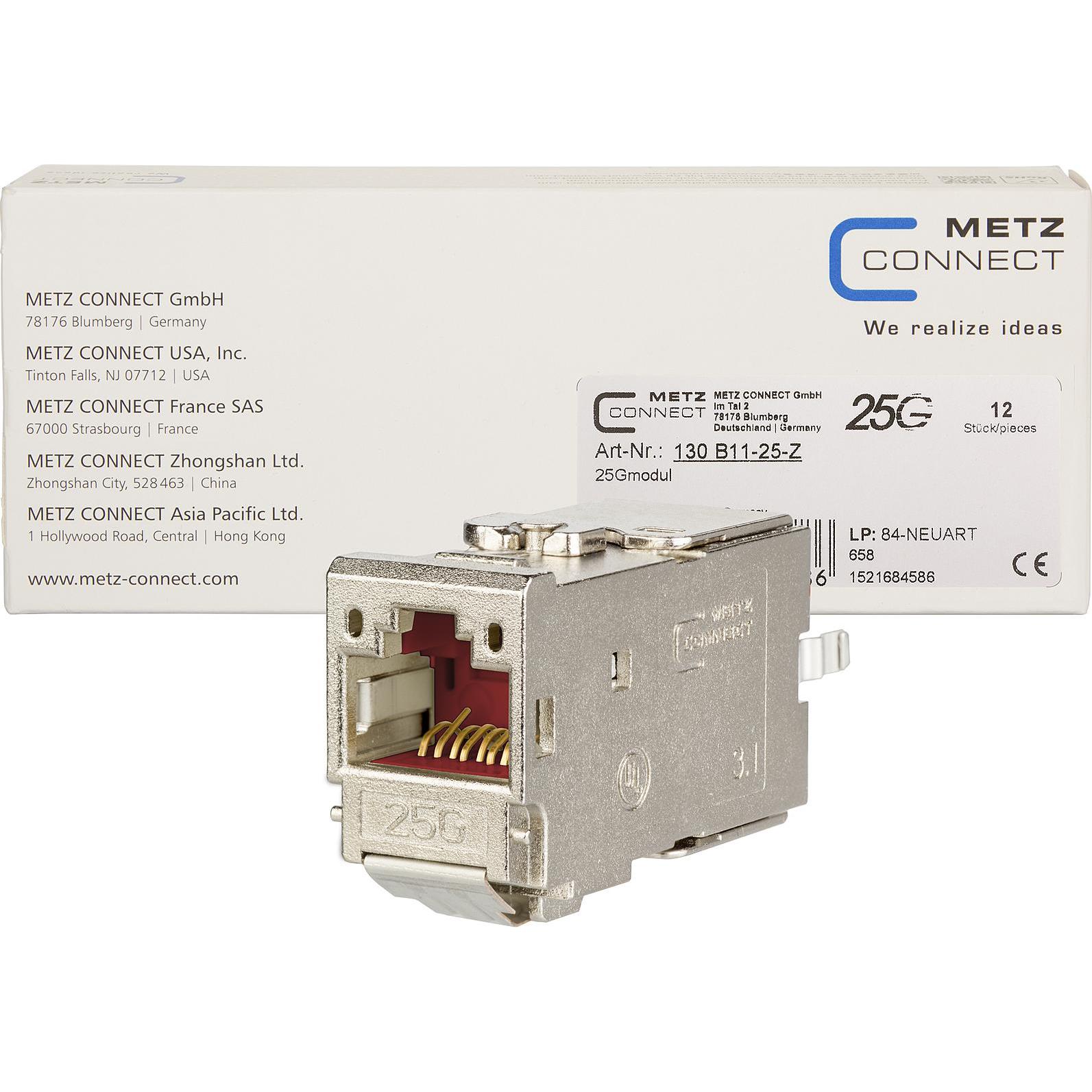 12x Metz Connect BTR 130B11-25-Z MC 25G-net Jack (VE:12er) 25G modul, Netzwerk Zubehör
