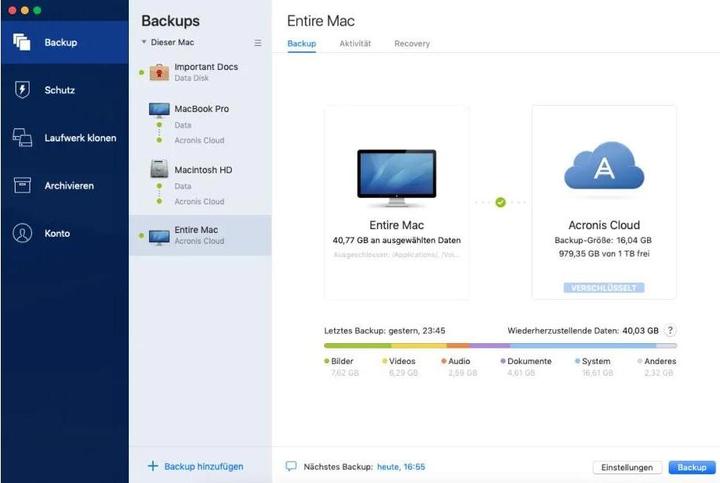 Produktbild Acronis Cyber Protect Home Office Backup Edition Box, ABO, 3 PC, 1y (3 User, 12 Monate)