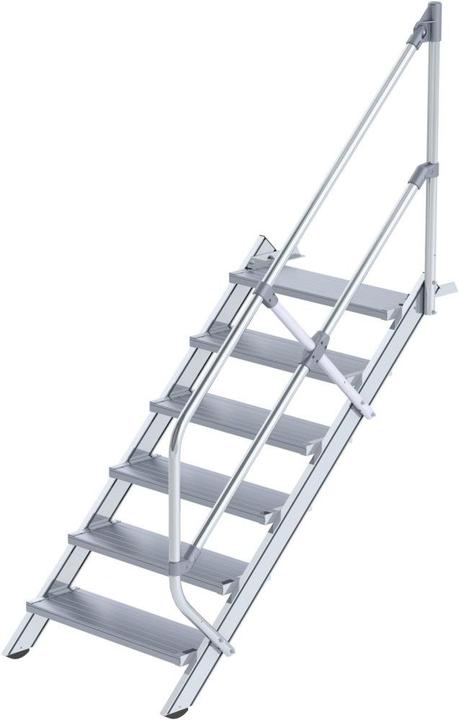 Produktbild Munk Treppe 45° Stufenbreite 800 mm 6 Stufen Aluminium geriffelt (Trittleiter, 138 cm)