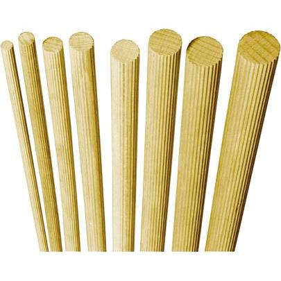 Facett, Dübel, Rundstäbe Buche geriffelt, 8 mm
