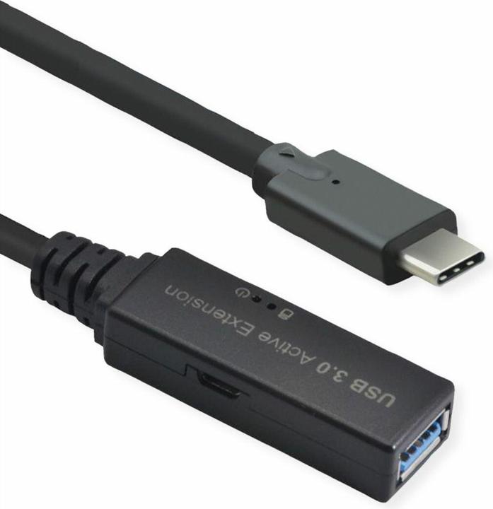Actual product image Roline Ultra Long USB3.2 Gen1 Extension Cable, C-A, ST/BU, 5m (5 m)