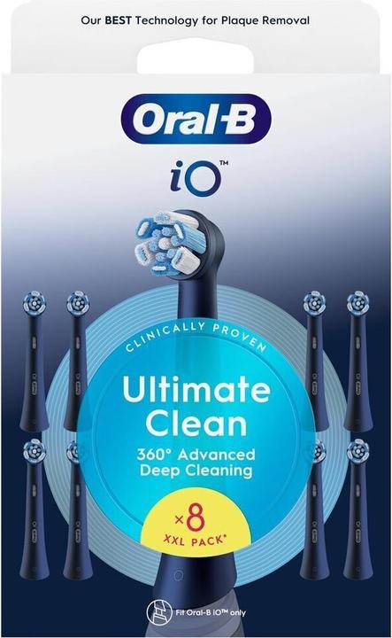 Productafbeelding Oral-B Oral B - iO Series Ultimate Clean Black Replacement Brush Heads - Black - 8 count (8 x)