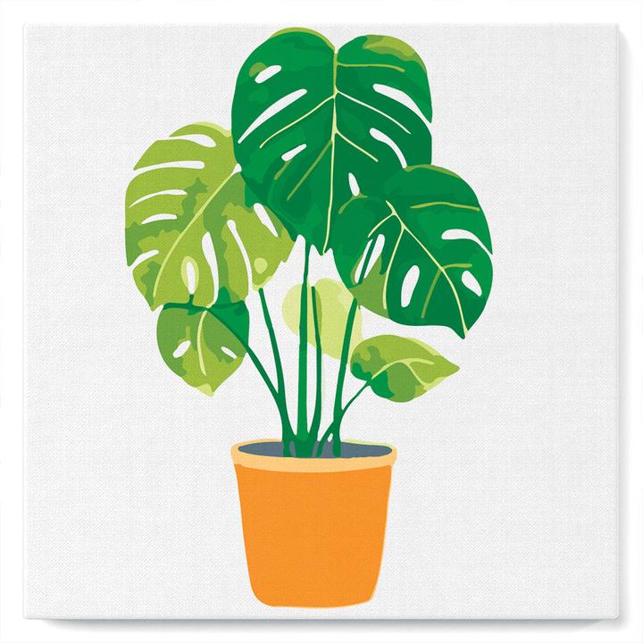 Image du produit Figured'Art Mini Peinture par Numéros avec Cadre - Plante verte