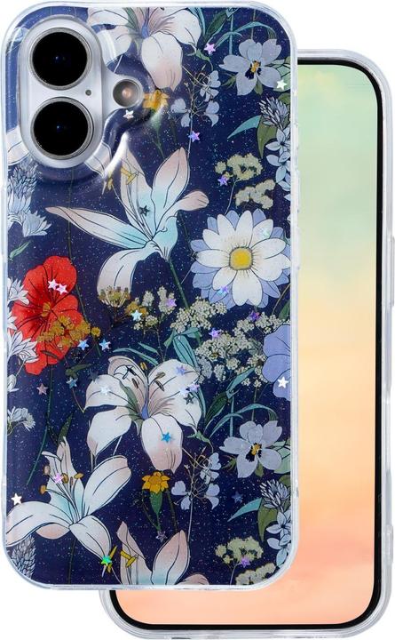 Actual product image OEM Glow Glam case for iPhone 17 6,3" blue (Apple iPhone 17)