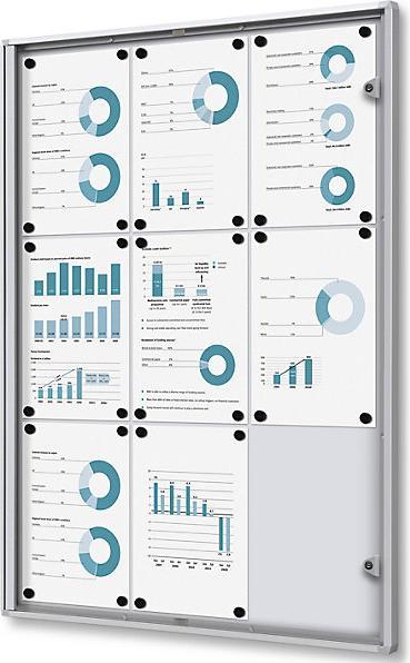 Produktbild eurokraft basic Info-Schaukasten für innen (Magnettafel, Pinnwand, 71.5 x 96.5 cm)