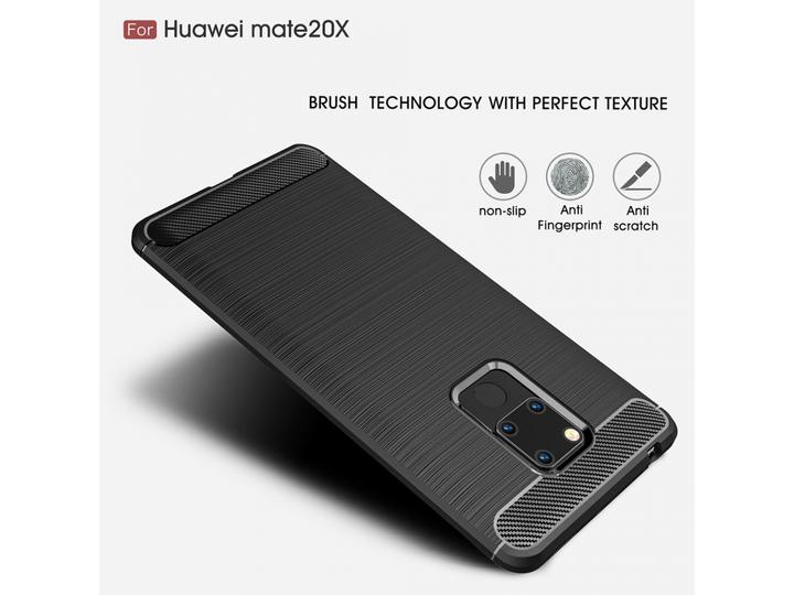 Produktbild Screenguard Huawei Mate 20 X Hülle Carbon Brushed Soft TPU (Huawei Mate 20 X)