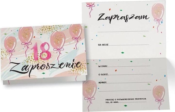 Produktbild Kukartka Einladung ZZ-081 Geburtstag 18 (5 Stk.) (5 Stk.)