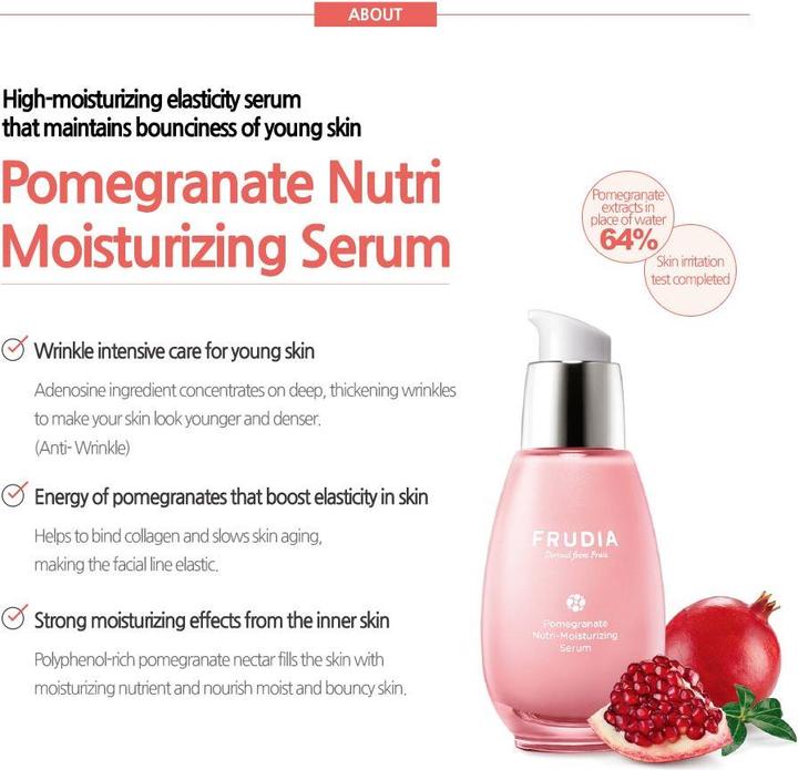 Actual product image Frudia Nutri-Moisturizing Serum Nourishing And Moisturizing Serum For Face Pomegranate 50G