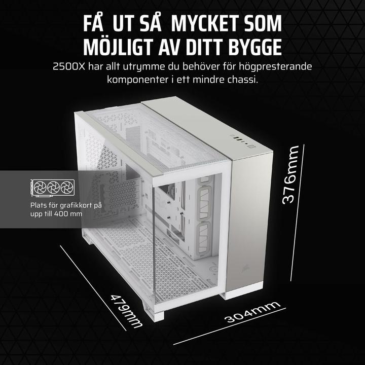 Produktbild Corsair 2500X (wei?/aluminium, Tempered Glass x 2) (mATX, Mini-ITX)