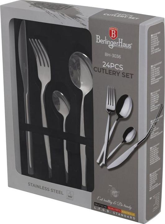 Produktbild BerlingerHaus Haus 24 teiliges Besteck-Set breit Anthracite Collection (24 Stk., Besteck Set)