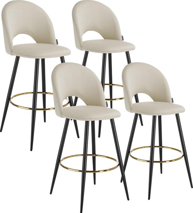 Actual product image tectake Bar stool Sachel with backrest, velvet look