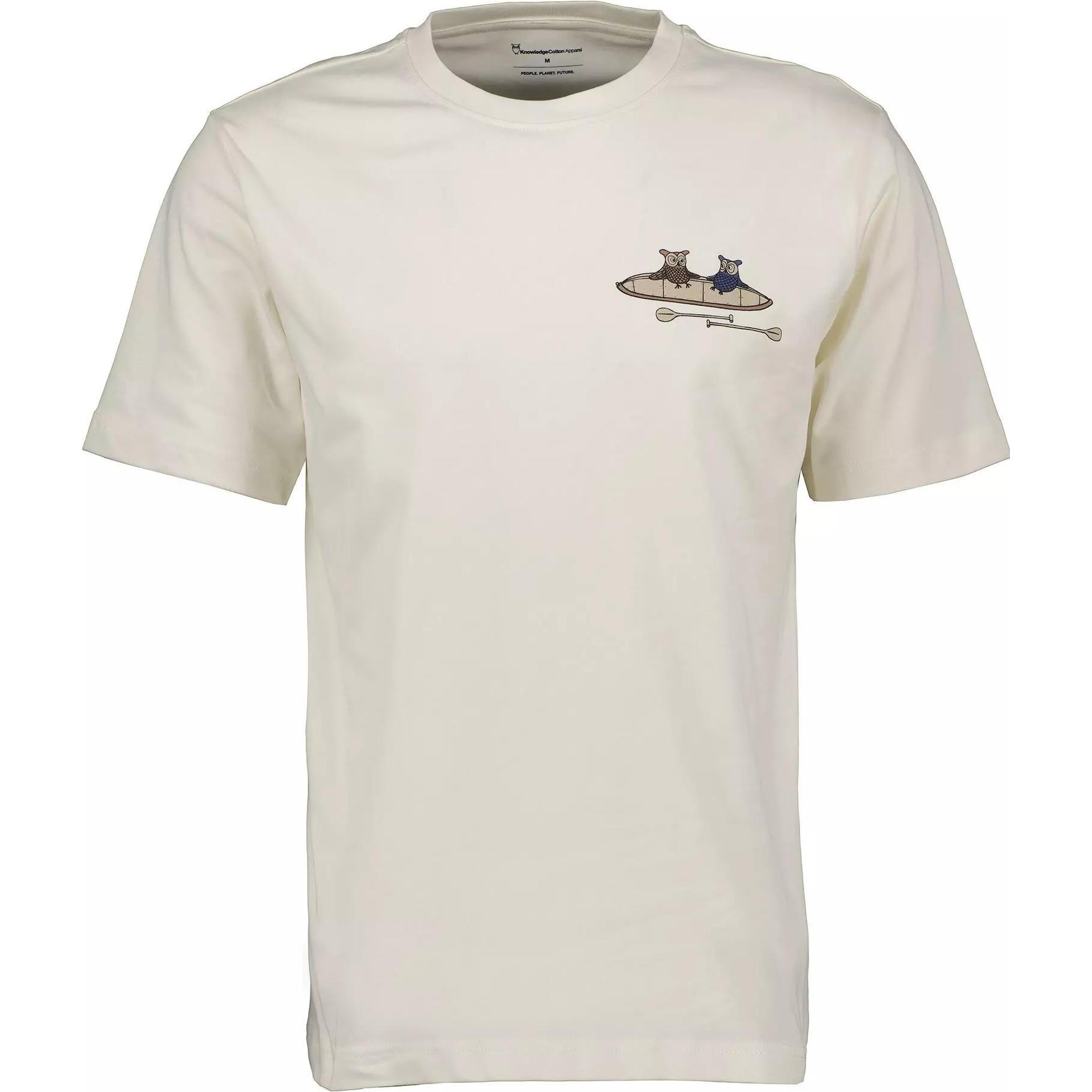 KnowledgeCotton Apparel, Herren, Shirt, Regular S/S Heavy Single Printed, Weiss, (M)