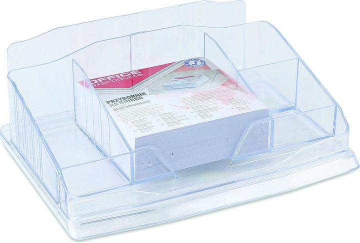 Actual product image Office Products Plastic desk organiser, with notepad, transparent