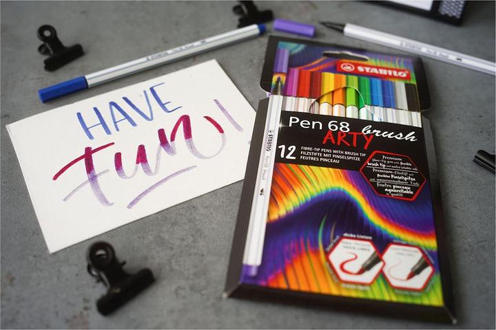 Image du produit STABILO Pen 68 brush Stylo feutre Premium (Multicolore, 12 x)