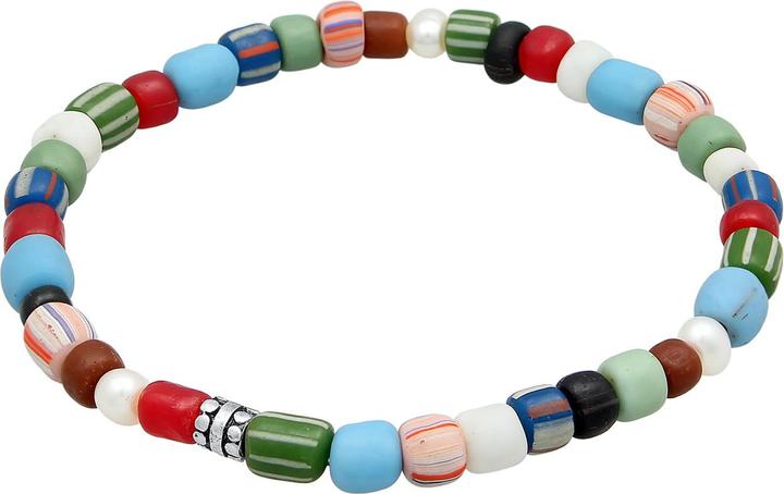 Produktbild Kuzzoi Armband Glas Beads Bunt Süsswasserperlen 925 Silber (23 cm, 925er Sterling Silber, No stone, Glas, Süsswasserzuchtperlen, Plastik)
