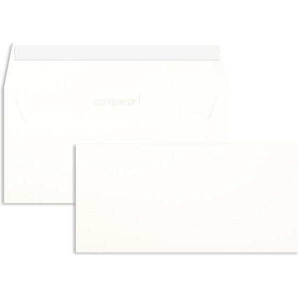 Blanke, Briefumschlag, Briefumschläge Conqueror Smooth Glatt DINlang 120g/qm HK VE=500 St. brillantweiss (110 x 220 mm, ...
