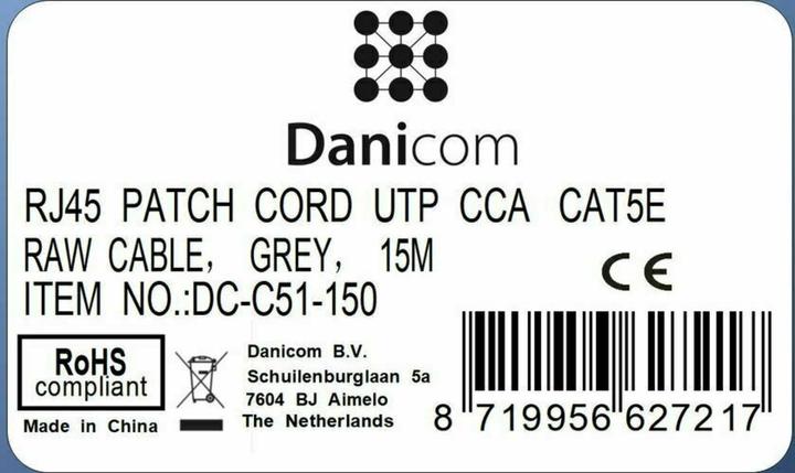 Produktbild Dsit CAT 5e Netzwerkkabel U/UTP (U/UTP, CAT5e, 15 m)