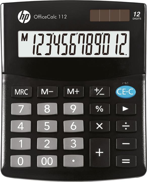 HP OfficeCalc 112 bureaucalculator zwart (Zonnecellen, Batterijen)
