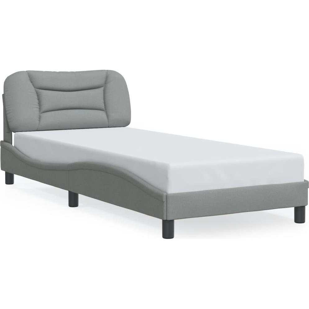 VidaXL, Bett, Bettgestell mit Kopfteil Stoff (180 x 200 cm)