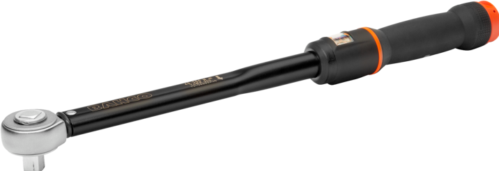 Actual product image Bahco Mechanical click-on torque spanner, adjustable, with window scale & fixed through-ratchet (1/2", 20 Nm, 100 Nm)