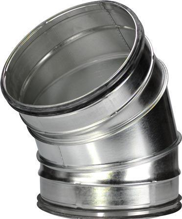 Actual product image Lindab Bøjning BFU 630 45. Falset, fremstillet af 3 segmenter. Passer i rør, nippelmål.