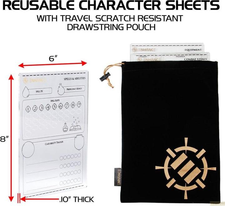 Actual product image Enhance Tabletop Acrylic Character Sheets Clear (Plastic)