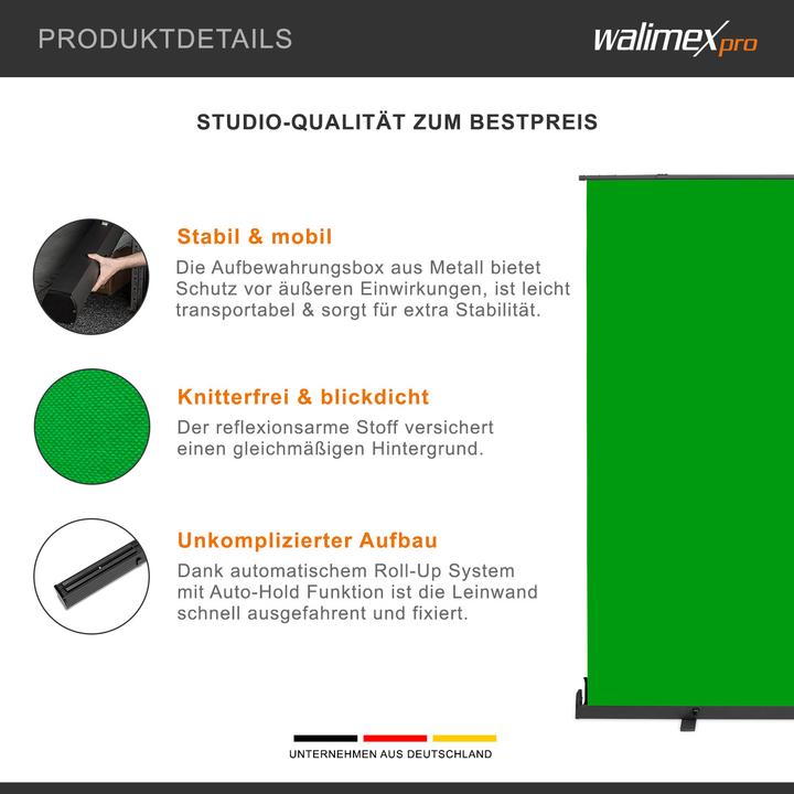 Actual product image Walimex pro Roll-up panel background green 210x220 (210 cm, 220 cm)