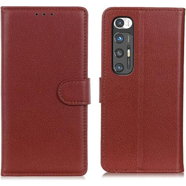 Thumbnail - MU Classic Litchi Leder Bookcover Series (Xiaomi Mi 10S), Smartphone Hülle, Braun