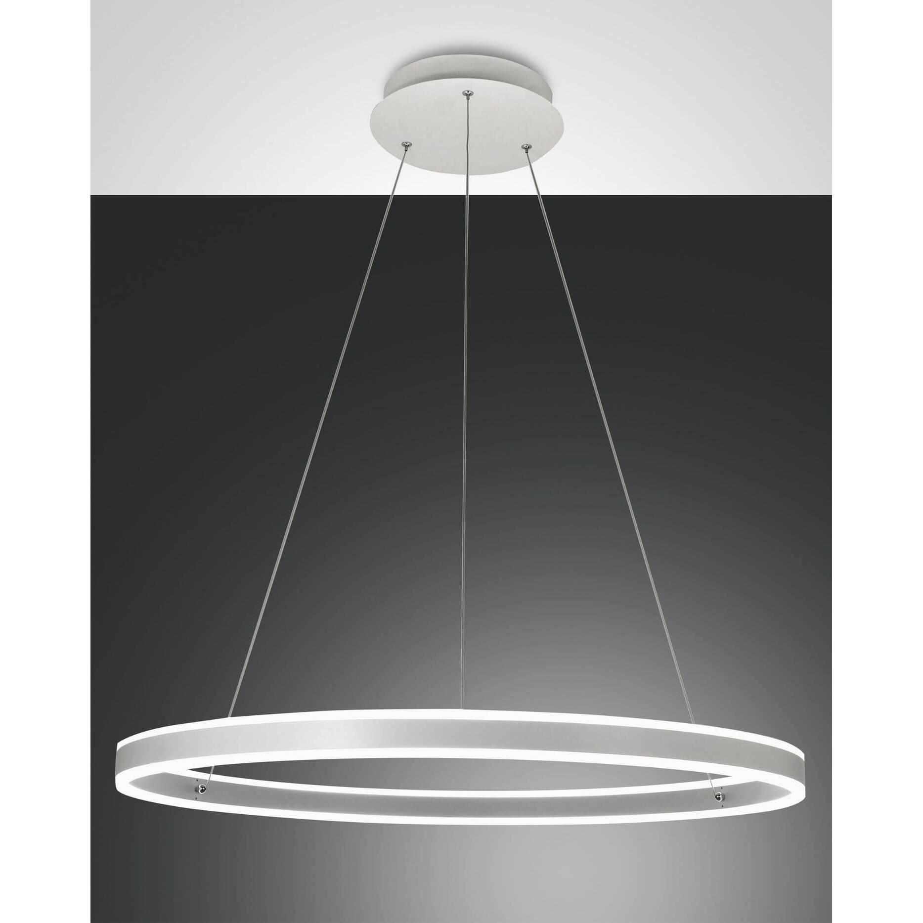 Fabas Luce, Pendelleuchte, LED Pendelleuchte Palau Ø800mm 64W Warmweiss Weiss dimmbar (64000 lm)