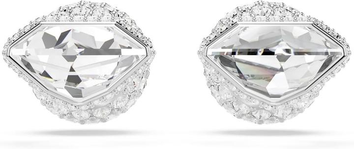 Actual product image Swarovski Lucent Ear Studs with Pave Ball, White, Rhodium Plating (Rhodium-plated)