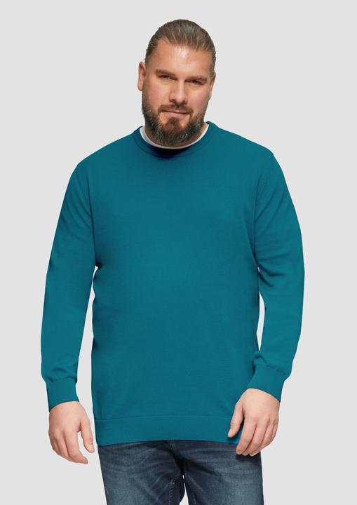 Produktbild s.Oliver Strickpullover Strickpullover mit Logo-Detail (5XL)
