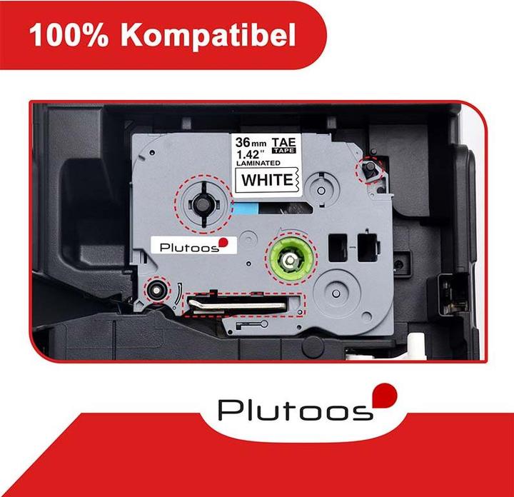 Produktbild Plutoos Brother P-Touch TZ-261 36mm kompatibel (BK)